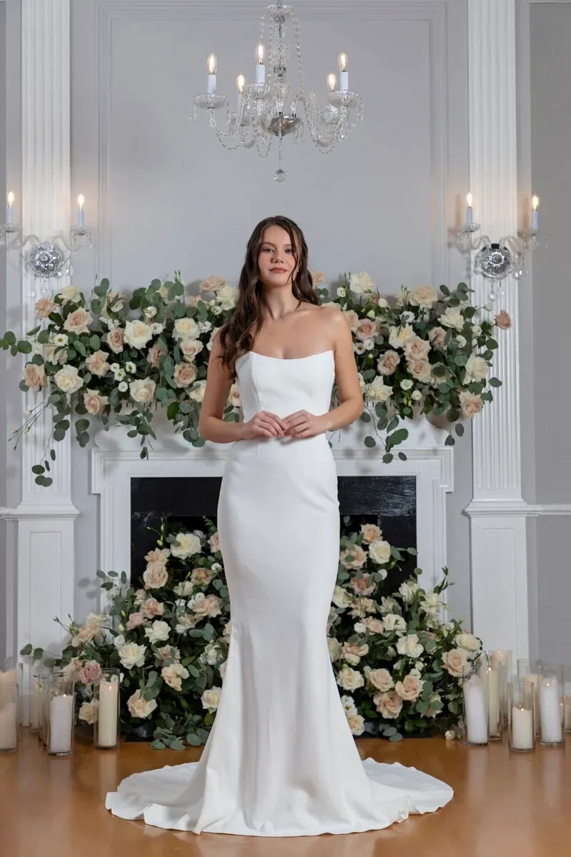 Model wearing a gown by Angel Rivera
